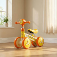 Young Child Bike with Four Wheels Adjustable balance bikes with Four Wheeled Stable Rideable for Young Children, Beginners, Backyard