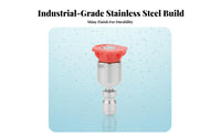 Stainless Steel 1/4 Inch Quick Connect Spray Nozzle Color Coded Tips 360 Degree Rotating Nozzle Tip Rust and Wear Resistant