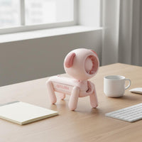 Shape-Changing Design Dog-Shaped Fan 2 Way Use Turbine Design Fan 3 Speed Settings Lightweight for Children, Desk, Travel, Office