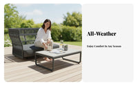 Waterproof 4-Piece Woven Sofa Set Weather-Resistant Outdoor Furniture Nordic Design Garden Furnishings Modern design for Guesthouse Owners, Homeowners, Entertainers, Terrace, Balcony, rearyard, pool deck