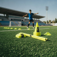 Football Training Marker Set Hollow Marker Poles with Cones Agility Training Set Flat Equipment Lightweight for Coaches
