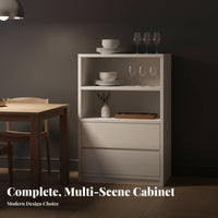 Multi-Compartment Console Large Capacity Modular Cabinet with Drawers Space-Saving Sideboard for Families, Renters, Entryway, Living Room, Behind Sofa
