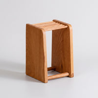 Countertop Knife Holder Open-Frame Wooden Cutlery Block Ventilated Organizer for Home Cooks