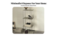 Rust Resistant Bauhaus Design Display Rack Easy Assembly Stainless Steel Shelving Unit Multi-Tier Metal Shelf for Collectors, Living Room, Bedroom, Study, Office