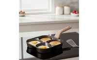 4-Cup Frying Pan Nonstick Egg Pan Ceramic Egg Skillet for Home Cooks, Families, Breakfast, Stovetop, Meal Prep