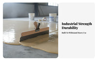 Double-Sided-Sided Notches Self-Leveling Floor Scraper High-Carbon Steel Blade Self-Leveling Cement Scraper Adjustable Handle Adapter Epoxy Floor Coating Trowel Heavy Duty for Contractors, DIY Enthusiasts, Garage Floors, Warehouses, Workshops, Basements