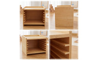 Puzzle Cabinet Open-Front Wooden Puzzle Rack Wooden Desktop Shelf for Teachers, Parents, Preschool, Playroom, Homeschool