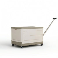 Storage Bin with Pull Rod Foldable Storage Box with Wheels Rolling Book Cart Portable Rolling Tote Mobile for Students