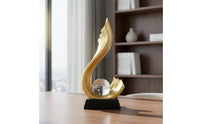 Feng Shui Table Decoration Luxury Highlight Resin Wave Sculpture Abstract Wave Sculpture Distinctive Design for Living Room