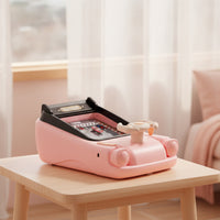Car Racing Game with Steering Wheel Rechargeable Handheld Racing Toy Compact