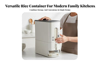 Moisture-Proof Sealed Grain Storage Bin Airtight Seal Rice Storage Bin with Measuring Cup Large Capacity