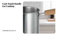 Multi-Purpose Deep Fryer Pot with Basket Easy to Clean Stainless Steel Fryer Pot Induction Compatible Pork Grease Keeper Rapid Heat Conduction