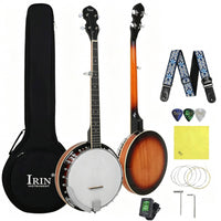 Two-Tone Finish Rosewood Resonator Banjo Chrome Hardware 5-String Banjo White Drumhead
