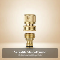 O-Seal Seal Brass Hose Quick Connect Knurled Grip Garden Hose Quick Connector Tool No-Tool Faucet Connector Leak Proof