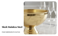Stainless Steel Champagne Bowl Mirror Finish Large Champagne Bowl Multi-Purpose