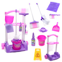 Toy Broom and Mop Set Cleaning Set Realistic Design Housekeeping Tool Playset for Young Children