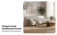 3-Seater sectional Sofa Removable and cleanable Cover Upholstered Multi-Seater Couch French Cream design Living Room Seating for Homeowners, Lounge Area