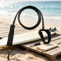 Surfboards Leash with Ankle Cuff Coiled Leash Flexible Leg Rope for Sea