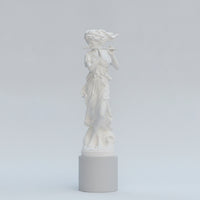 Stone-Look Classical Statue Freestanding Sculptural Figure Decorative Statue with Base Carved for Home Decorators, Art Collectors, Gallery, Entryway, Patio, Garden