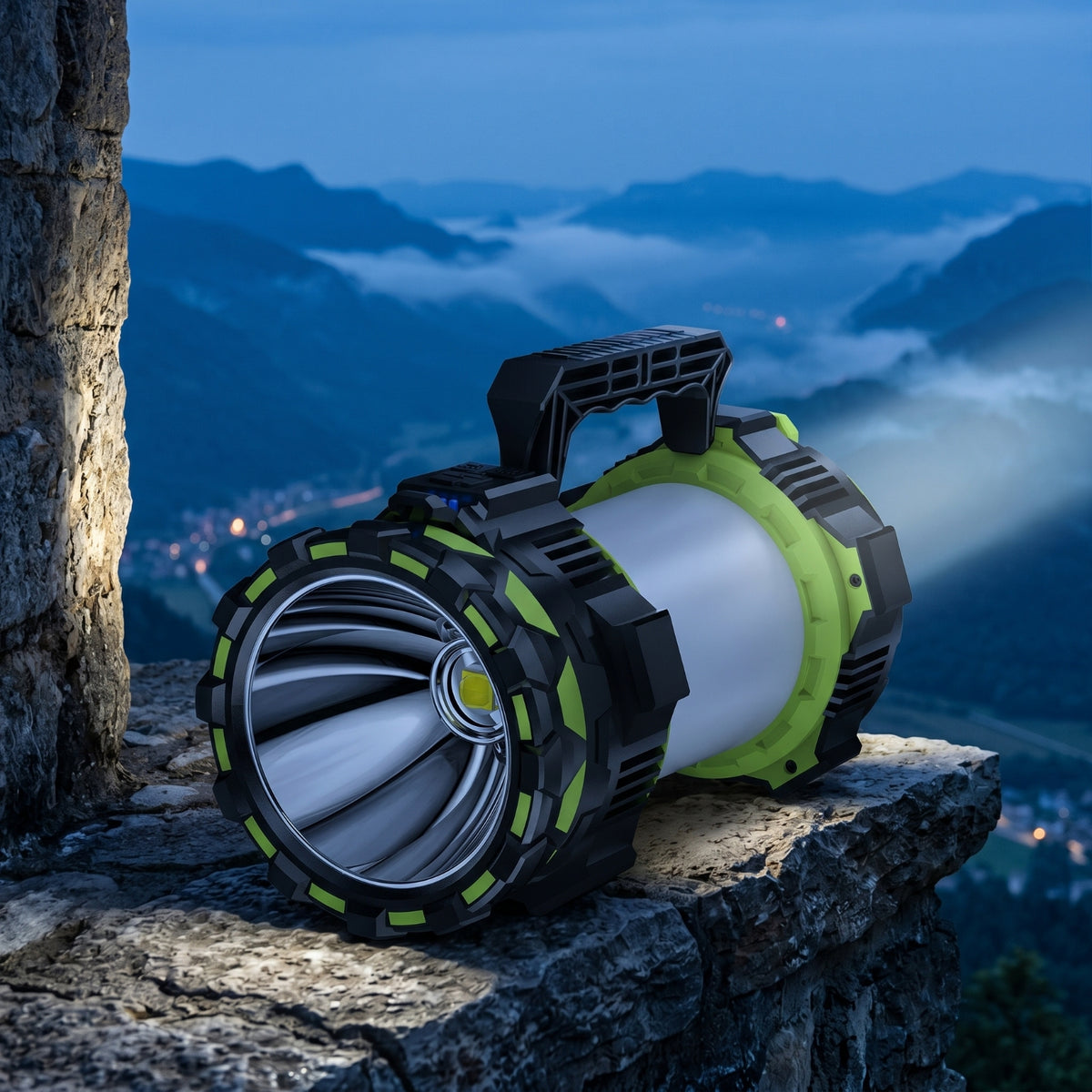 Portable Searchlight with Shoulder Strap Long-Range Handheld Searchlight High-Brightness Flashlight with Side Heavy-Duty-Duty for Emergencies
