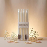 4 Pieces Flat Top White Pillar Candle Visible Wick Slim Pillar Candle 25.7 Cm Long
