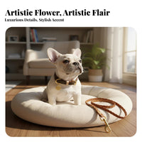 Leather Pet Fashionable Design Leather Dog and Leash Set Gift Box Included Adjustable Dog Neck Strap for Daily Walks, Outdoor Activities