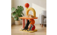Cat with Track Balls Vertical Cat Climber with Scratching Surface Indoor Furniture for Small Apartments, Living Room