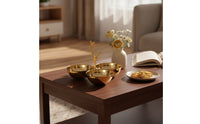 Snack Bowl Stand Gold-Finish Snack Serving Bowl with Stand Candy Dish with Handle Polished Decorative for Hosts, Dining Table