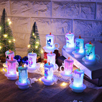 Resin Christmas House Miniature Landscape with Light for Holiday Decor