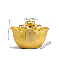 Ceramic Treasure Bowl Prosperity Ceramic Prosperity Bowl Fortunate Treasure Basin with Ingots for Entryway