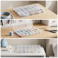 Portable Transparent Storage Box for Beads, Jewelry, and Small Craft Items - Square Design