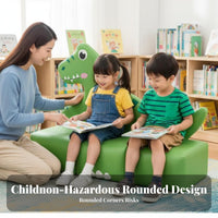 3 Pieces Easy to Clean Transformable Cushion Playset Rounded Corners Cartoon Block Couch Long-Lasting kids' Sofa Skin-Friendly for Toddlers, Educators, Parents, Kindergarten, Reading Corner, Library, Indoor Play