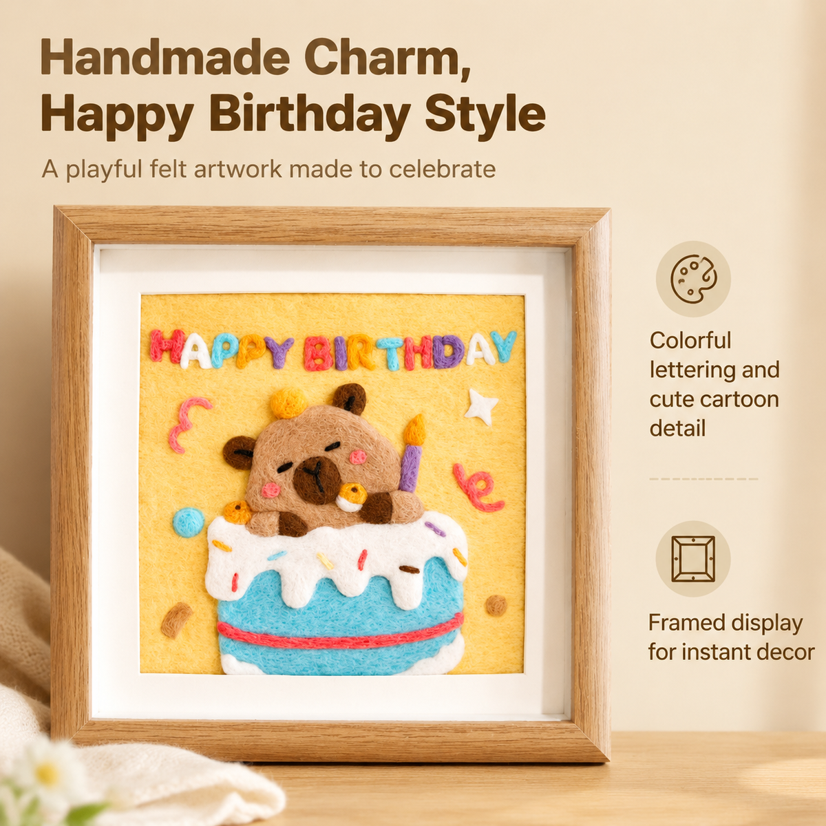 framed felt craft artwork
