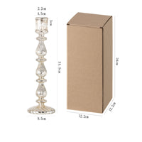 Ribbed Glass Candlestick Fluted Taper Glass Candle Holder Lustrous Finish Taper Candle Holder Tall Stem