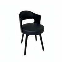 Retro Design Upholstered Swivel Chair Sturdy Construction Upholstered Swivel Armchair Curved Backrest Dining Seat Padded Cushion for Children, Interior Decorators, Homeowners, Study Room, Balcony, Bedroom, Office