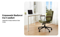 Height Adjustable Armless rotate Chair with casters Retro Design Computer Seat Rolling Casters Office Furniture Padded padding for Home Workers, Students, Adults, Study Room, Bedroom