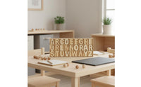 Wooden Alphabet Letter Set Craft Wood Letters with Tray for Home Decor, Crafters