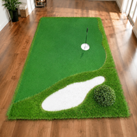 Putting Mat, 1.5m x 3.5m Artificial Grass Putting Green with Slope, Indoor Outdoor Practice for Golfers