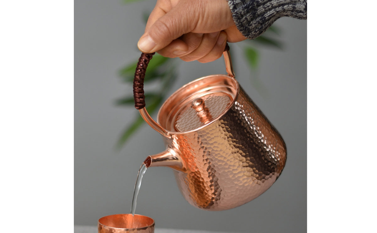 Hammered Copper Teapot Handmade Cookware Polished