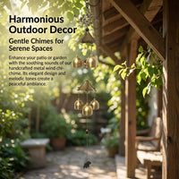 Wind Chimes Outdoor, 58cm Double Layer Metal Wind Chimes, Handmade Sympathy Gift for Garden Verandah Decor, Bronze Tone