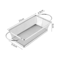 Perforated Stainless Steel Mesh Basket Open Top Mesh Frying Basket Rounded Rim Cooking Ware Metal Handle