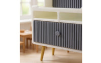 Dollhouse Side Cabinet Ribbed Front Mini Display Shelf Cabinet Display Shelf Model Compact Miniature Furniture Fine Workmanship