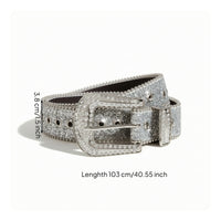 Glittering Rhinestone Belt Sparkling Glittering Belt Decorative Glamorous for Women, Teens
