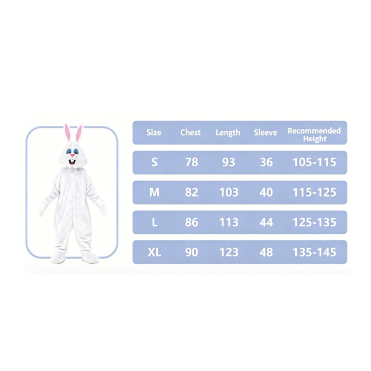 Hare Costume with Headpiece Furry Hare Costume Full-Body Bunny Suit for Children, Young Children