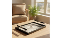 Tray with Handles Low-Profile Decorative Tray with Handles Tidy Tableware for Coffee Table, Living Room