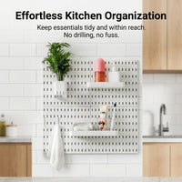 No Drill Pegboard Shelf Organizer Wall Mounted Storage Rack for Kitchen , Book Shelves for Wall Display Shelf, Laundry Room Shelves for Homeowners