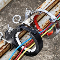 Adjustable Bridge Auxiliary Pulley Heavy-Duty Pulley with Clamp Thickened Cable Guide Reinforced for Electricians, Installers, Beam Mounting
