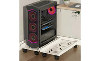 Computer Case Stand Rolling PC Floor Stand with Wheels Ventilated Mobile Cart for Study Room