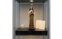 Decorative Gift Nun Holding Flowers Figure Serene Design Nun Figurine Highly Detailed Catholic Collectible Figure for Collectors, Church, Mantelpiece, Bookshelf, Desk