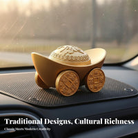 Brings Good Luck Chinese Yuanbao Car Ornament Traditional Craft Gold Ingot Car Meaningful Gift for Office Desk, Shop Counter